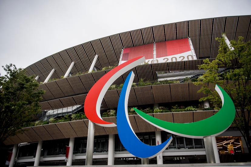 Illustration picture shows the Paralympic logo in front of the Olympic stadion on day nine of the Tokyo 2020 Paralympic Games, Thursday 02 September 2021, in Tokyo, Japan. The paralympic Games take place from the 24 August to the fifth of September. BELGA PHOTO JASPER JACOBS