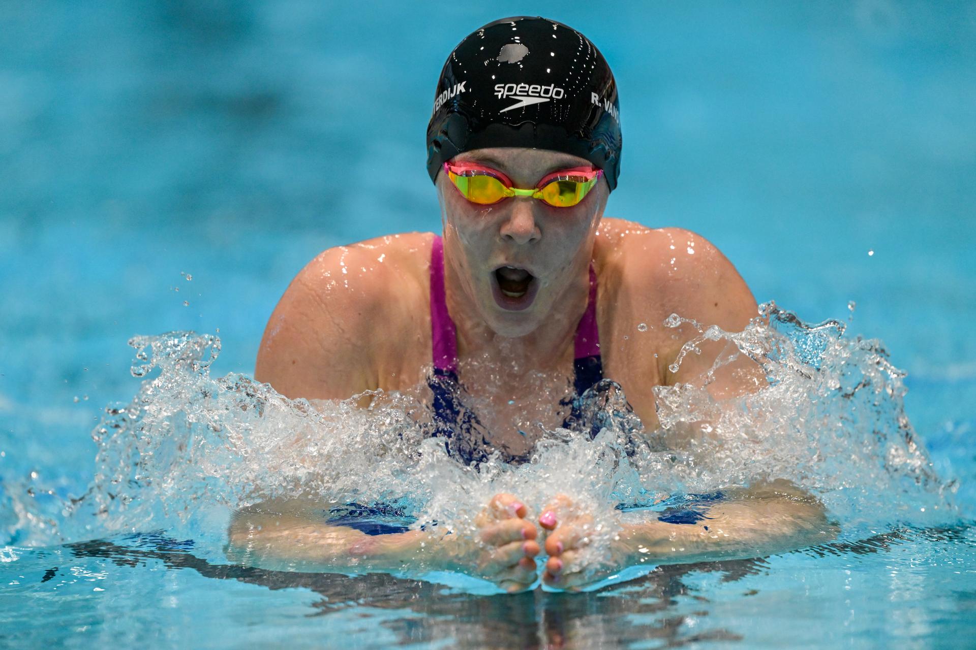 Belgian Roos Vanotterdijk pictured in action during the women's 200m breaststroke at the Open Belgian Swimming Championships 2026 (15-17/05), in Antwerp, on Sunday 17 May 2026. BELGA PHOTO DAVID PINTENS