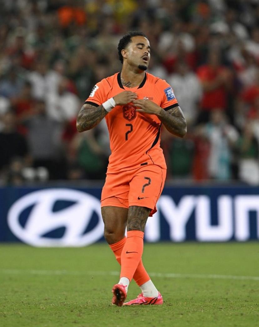 Netherlands' forward #07 Justin Kluivert reacts after missing his penalty in the shootout during the 2026 World Cup round of 32 football match between the Netherlands and Morocco at the Monterrey Stadium in Guadalupe on June 29, 2026.   Alfredo ESTRELLA / AFP