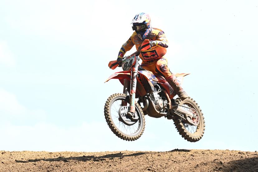 Dutch Jeffrey Herlings is pictured in action during the Belgian Championships motocross at Keiheuvel, in Balen, Thursday 15 August 2024. BELGA PHOTO MAARTEN STRAETEMANS