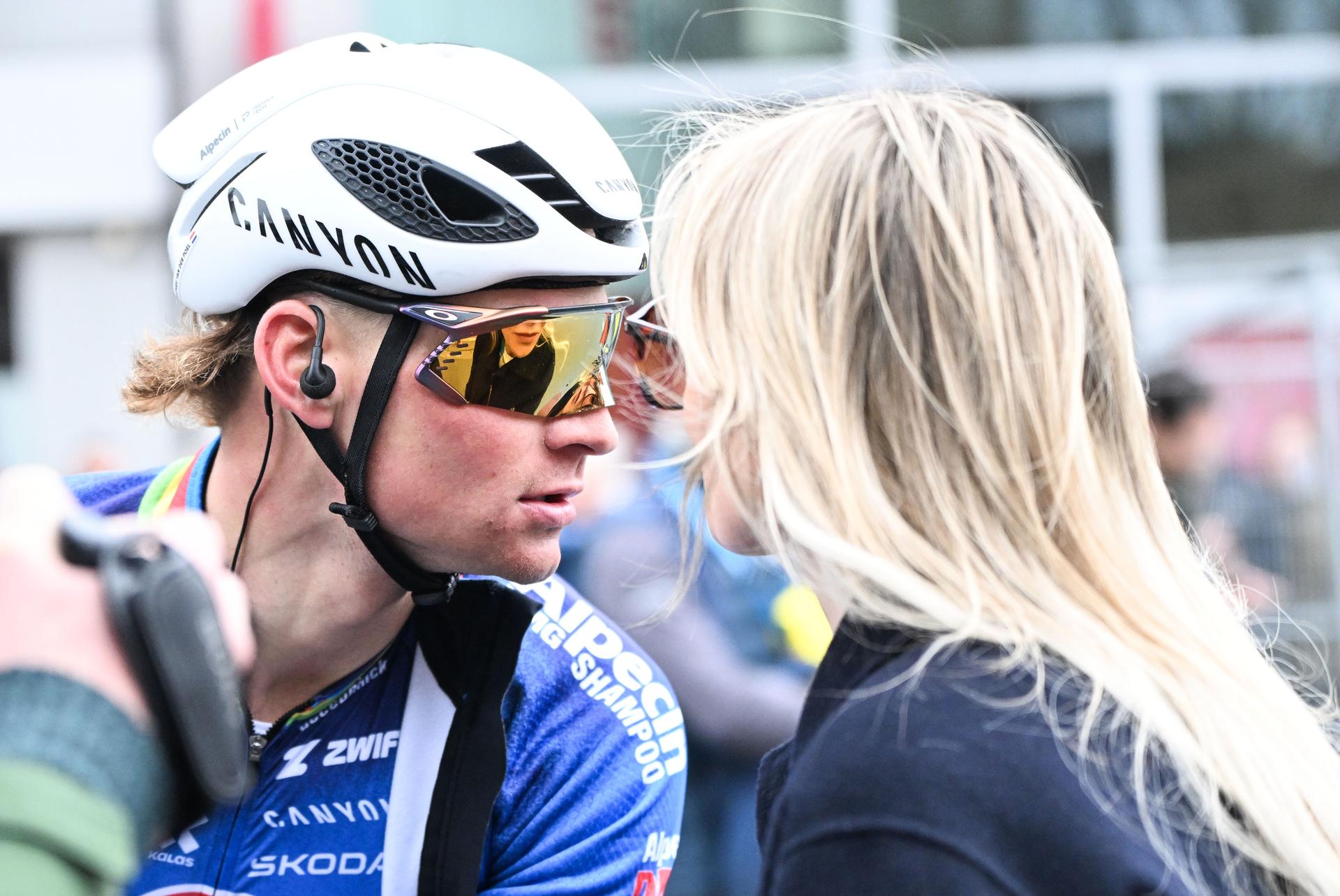 Dutch Mathieu van der Poel of Alpecin-Premier Tech is pictured after the men elite 'Middelkerke-Wevelgem - In Flanders Fields' one day cycling race, 240.8 km from Middelkerke to Wevelgem, on Sunday 29 March 2026. BELGA PHOTO ELIAS ROM