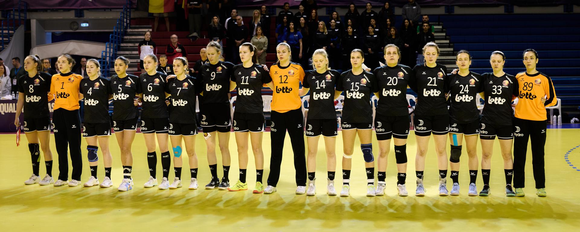 ATTENTION EDITORS - HAND OUT PICTURES - EDITORIAL USE WITH STORY ON HANDBALL ONLY - MANDATORY CREDIT ALAIN DECAMPS  Hand out pictures released by Alain Decamps shows the Black Arrows during a handball game between Belgium and Luxembourg national team, on the first phase of the qualifiers for the European Champiosnhip Women 2026, Saturday 08 March 2025 in Nicosia, Cyprus.  HAND OUT - ALAIN DECAMPS