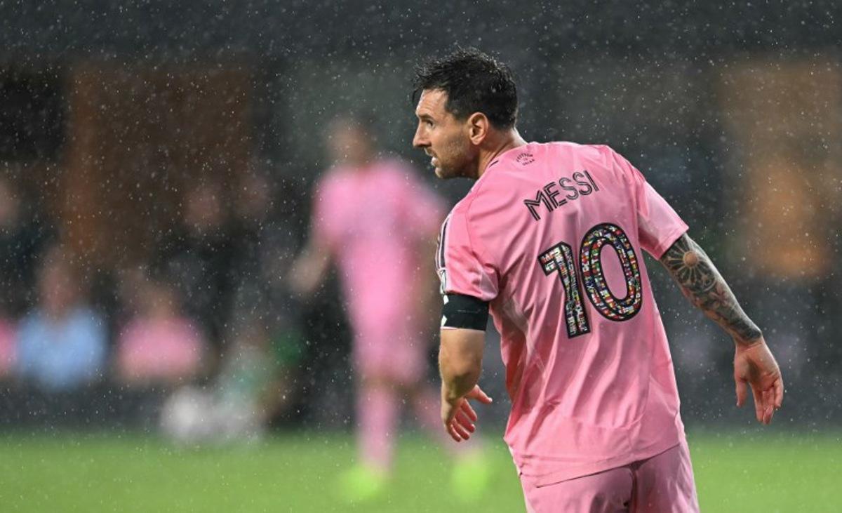 Inter Miami's Argentine forward #10 Lionel Messi looks on during the Major League Soccer (MLS) regular season football match between Inter Miami CF and Philadelphia Union at Nu Stadium in Miami, Florida, on May 24, 2026.   CHANDAN KHANNA / AFP