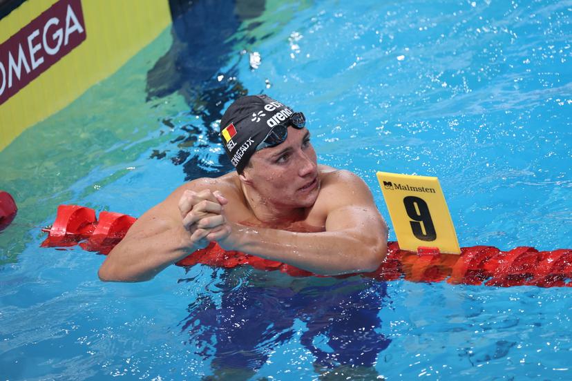 Belgian Lucas Henveaux pictured in action at the final of the Men's 200m freestyle race  at the European Aquatics Championships in Paris, France on Friday 14 August 2026. BELGA PHOTO VIRGINIE LEFOUR