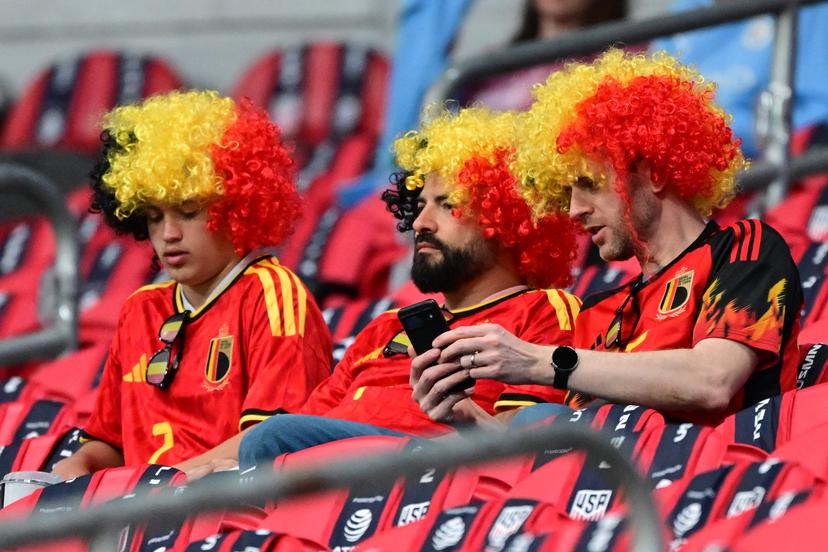 Belgium's supporters pictured before a friendly soccer game between the United States national team and Belgian national soccer team Red Devils in Atlanta, on Saturday 28 March 2026, in preparation for the 2026 World Cup. BELGA PHOTO DIRK WAEM