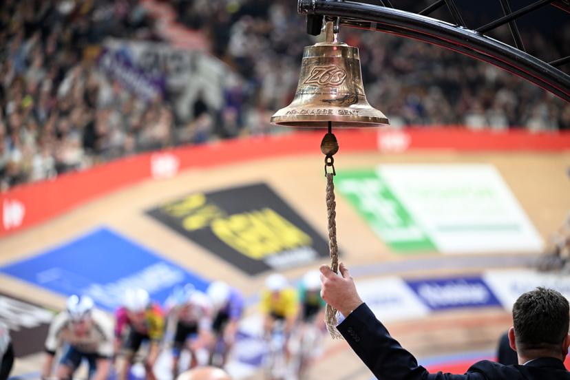 Illustration picture of the bell taken during the last day of the Zesdaagse Vlaanderen-Gent six-day indoor track cycling event at the indoor cycling arena 't Kuipke, Sunday 23 November 2025, in Gent. BELGA PHOTO MAARTEN STRAETEMANS