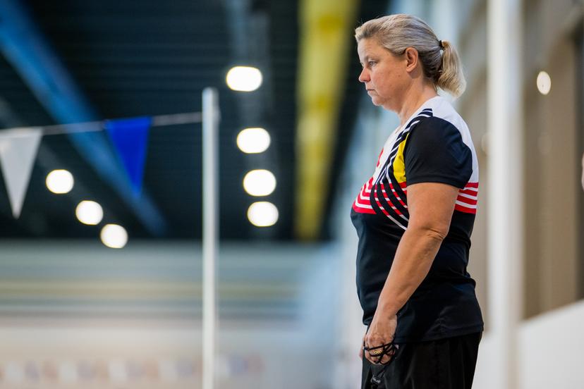 Coach Brigitte Becue pictured during the annual stage of Team Belgium organized by the BOIC-COIB Belgian Olympic Committee, in Belek, Turkey, Saturday 22 November 2025. The camp takes place from 19 to 26 November and focuses on the initial preparations for the 2028 Olympic Games in Los Angeles. BELGA PHOTO JASPER JACOBS