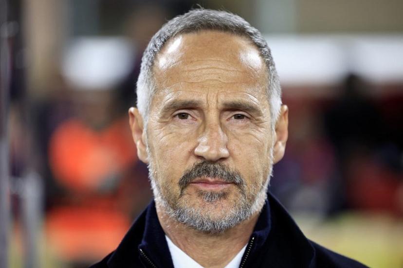 Monaco's Austrian coach Adi Huetter looks on ahead of the UEFA Champions League knockout phase play-off 1st leg football match between AS Monaco and SL Benfica at the Louis II stadium (Stade Louis II) in the Principality of Monaco, on February 12, 2025.  Valery HACHE / AFP