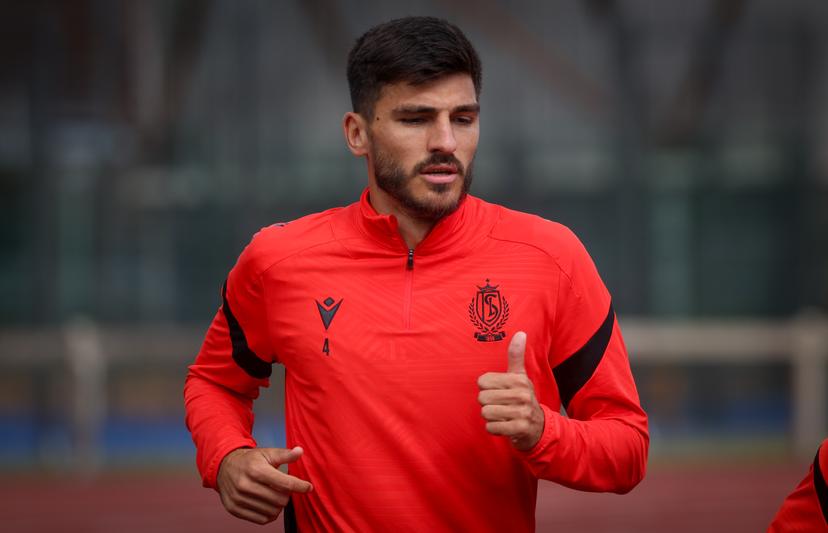 Standard's Bosko Sutalo pictured in action during a training session of Belgian soccer team Standard de Liege, Tuesday 08 July 2025 in Le Touquet, France, in preparation of the upcoming 2025-2026 season. BELGA PHOTO VIRGINIE LEFOUR