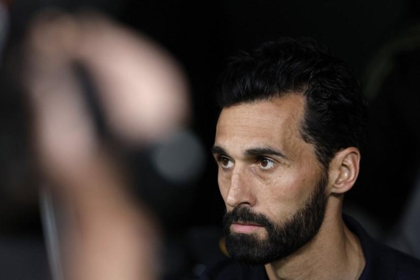 Real Madrid's Spanish coach Alvaro Arbeloa is pictured before the Spanish league football match between Real Madrid CF and Real Oviedo at Santiago Bernabeu Stadium in Madrid on May 14, 2026.  Oscar DEL POZO / AFP