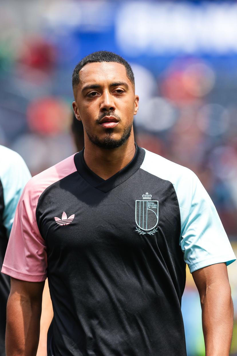 Belgium's Youri Tielemans pictured at the warm up on the field ahead of a soccer game between Spain and Belgian national team Red Devils, on Friday 10 July 2026 in Los Angeles, USA, in the 1/4 finals of the FIFA World Cup 2026. BELGA PHOTO BRUNO FAHY