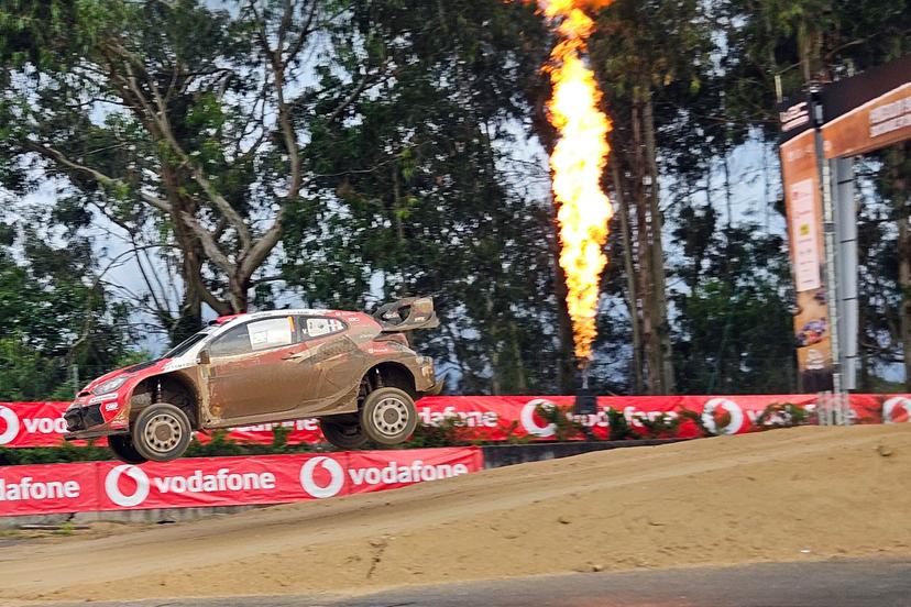 Sebastien Ogier and Vincent Landais pictured in action at the Rally de Portugal event in Baltar, Portugal on Saturday 09 May 2026. BELGA PHOTO ERIC DUPAIN