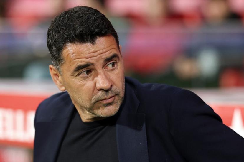 Girona's Spanish coach Michel is seen before the Spanish league football match between Girona FC and Villarreal CF at Montilivi Stadium in Girona on April 6, 2026.  Lluis GENE / AFP