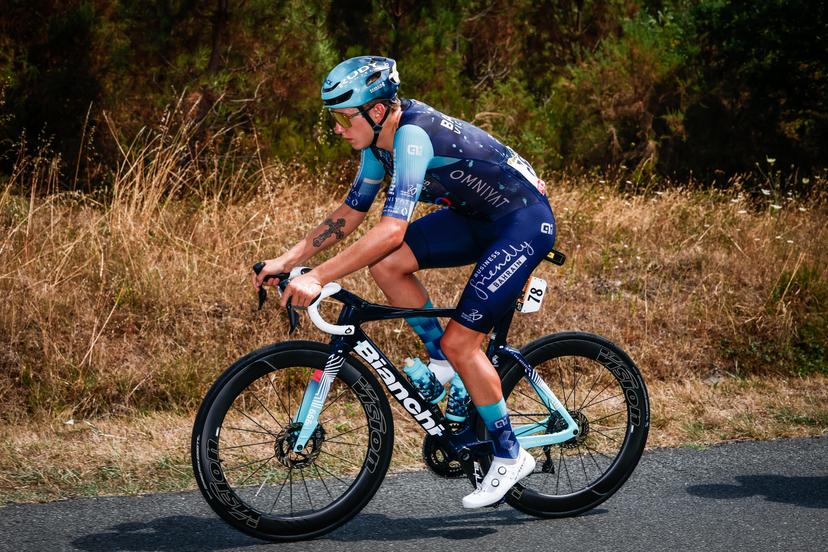 Belgian Vlad Van Mechelen of Bahrain Victorious pictured in action during stage 7 of the 2026 Tour de France cycling race, 175km from Hagetmau to Bordeaux, on Friday 10 July 2026. The 113th edition of the Tour de France starts on Saturday 4 July in Barcelona, Spain, and will finish in Paris, France on the 26th of July. BELGA PHOTO POOL LUCA BETTINI