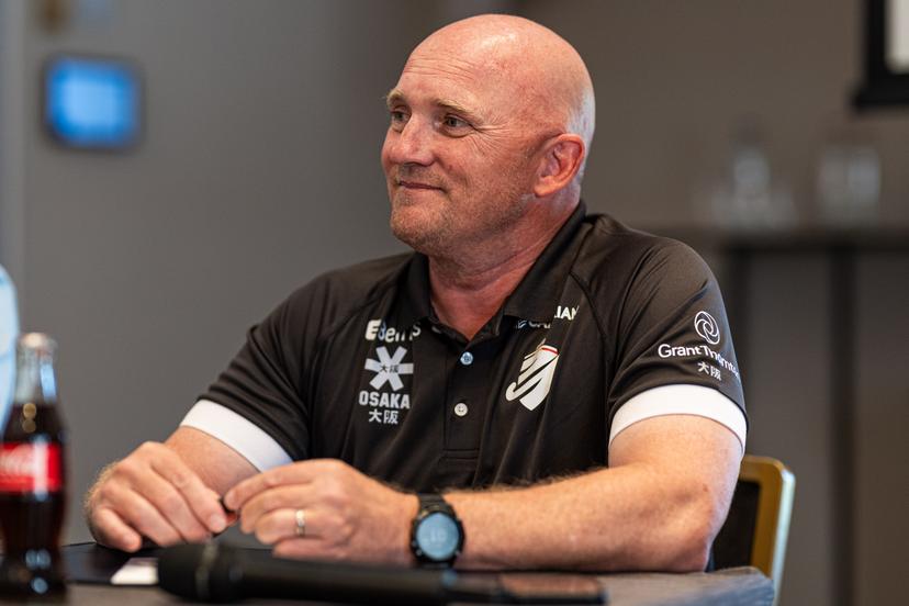 Belgium's head coach Adam Commens pictured during a press conference of the Belgian national teams Red Lions and Red Panthers for the upcoming 2026 Hockey World Cup, Wednesday 12 August 2026, in Genval. The 2026 edition of the Hockey World Cup takes place in Belgium and The Netherlands from August 15 to August 30. BELGA PHOTO EMILE WINDAL