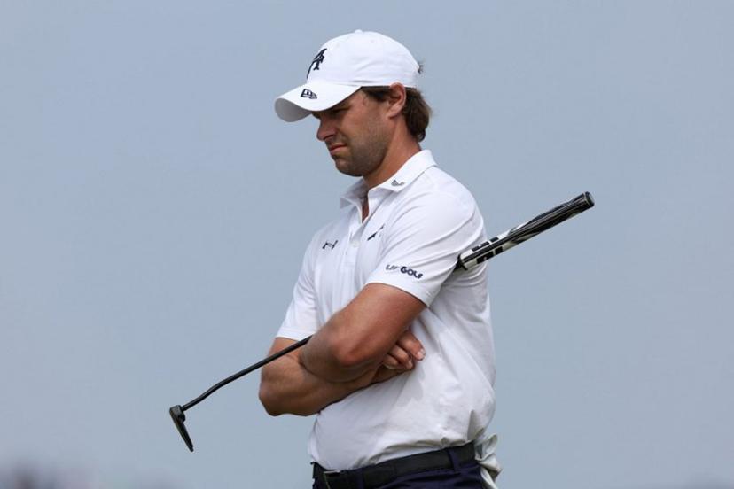 Belgium's Thomas Detry waits on the 7th green on day two of the 154th Open Golf championship at Royal Birkdale Golf Club near Southport in north-west England on July 17, 2026.  Adrian Dennis / AFP