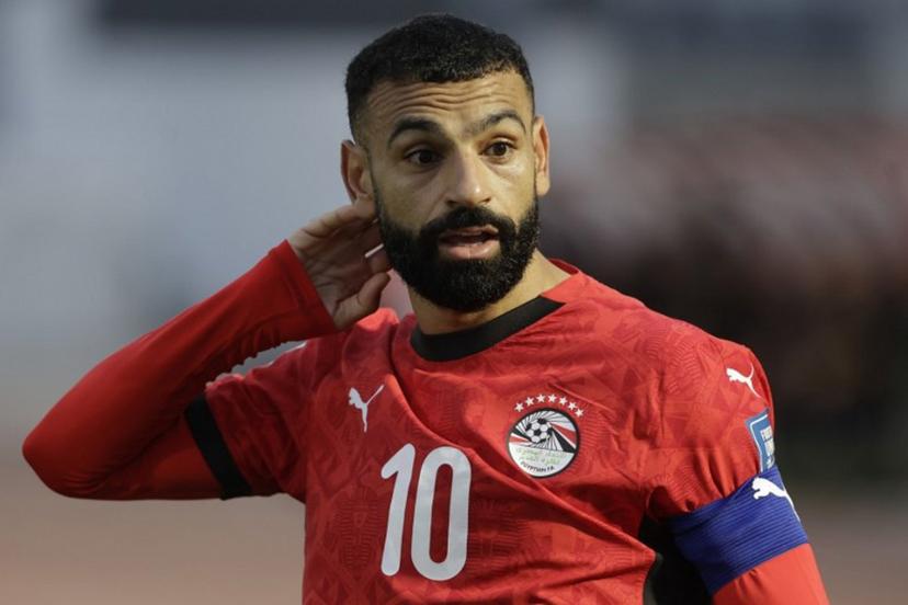Egypt's forward #10 Mohamed Salah looks on during the FIFA World Cup 2026 Africa qualifier football match between Djibouti and Egypt at the Larbi Zaouli Stadium in Casablanca on October 8, 2025.  Abdel Majid BZIOUAT / AFP