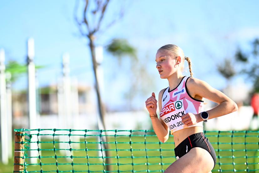 Belgian Kyra Verdonck pictured in action during the Women U20 race at the 2025 SPAR European Cross Country Championships, in Lagoa, Portugal, Sunday 14 December 2025. BELGA PHOTO JASPER JACOBS