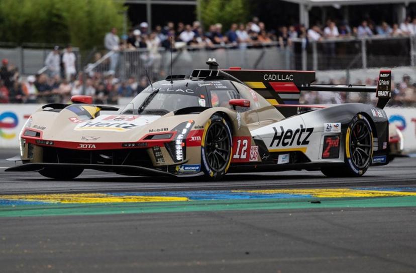 Cadillac Hertz Team Jota's British driver #12 Will Stevens steers his hypercar during the 2025 Le Mans 24 hour endurance race, at the Le Mans circuit, in north-western France on June 14, 2025.  Fred TANNEAU / AFP