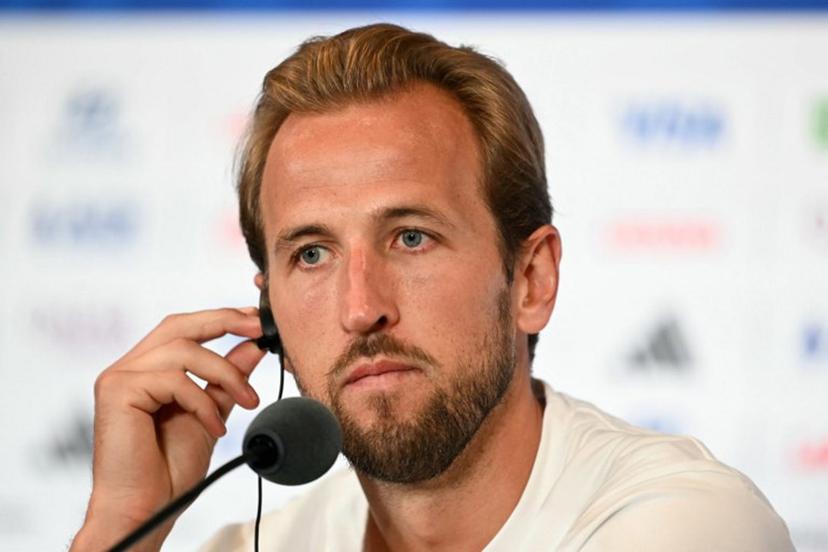 England's forward #09 Harry Kane gives an MD-1 press conference at Miami Stadium in Miami on July 10, 2026, on the eve of the 2026 World Cup football tournament quarter-final match between Norway and England.  CHANDAN KHANNA / AFP