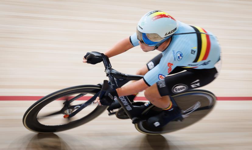 Belgian Fabio Van den Bossche pictured in action during the Men's omnium event at the UCI Track Cycling World Championships in Shanghai, China on Saturday 17 October 2026. The worlds are taking place from 14 to 18 October 2026. BELGA PHOTO BENOIT DOPPAGNE