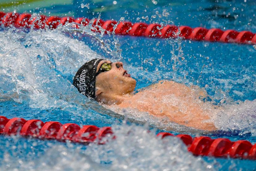 Belgian Noah Verreth pictured in action during the men's 100m backstroke at the Open Belgian Swimming Championships 2026 (15-17/05), in Antwerp, on Sunday 17 May 2026. BELGA PHOTO DAVID PINTENS