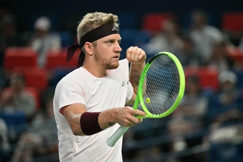 Spain's Alejandro Davidovich Fokina reacts between points against Spain's Rafael Jodar during their men's singles final match at the Shanghai Masters tennis tournament in Shanghai on October 18, 2026.  HECTOR RETAMAL / AFP