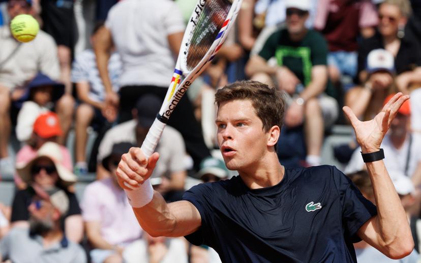 Belgian Alexander Blockx pictured in action during the morning training session the Roland Garros French Open tennis tournament, in Paris, France, Saturday 23 May 2026. This year's tournament takes place from 18 May to 07 June. BELGA PHOTO BENOIT DOPPAGNE