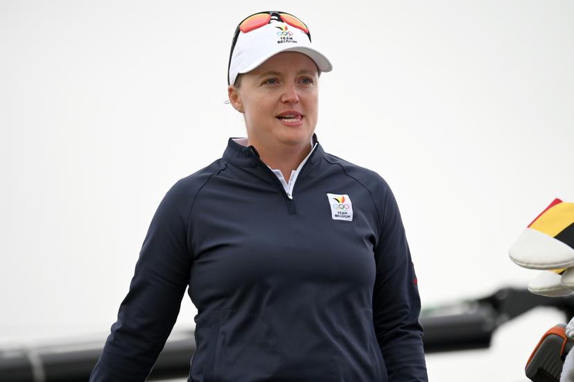 Belgium's Manon de Roey competes in Round 1 of the Women's Individual stroke play during the 2024 Paris Summer Olympics Golf Tournament, at Le Golf National course on August 7, 2024, Guyancourt, France. BELGA PHOTO ANTHONY BEHAR BENELUX ONLY
