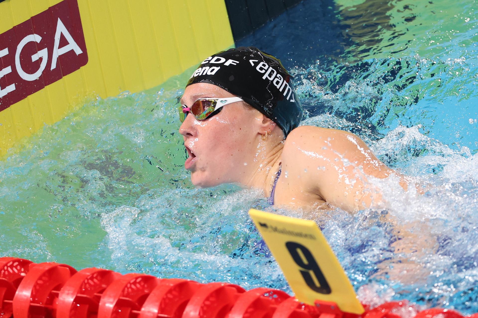 Belgian athlete Roos Vanotterdijk pictured in action at the semifinals of the Women's 100m Freestyle, at the European Aquatics Championships in Paris, France on Monday 10 August 2026. BELGA PHOTO VIRGINIE LEFOUR