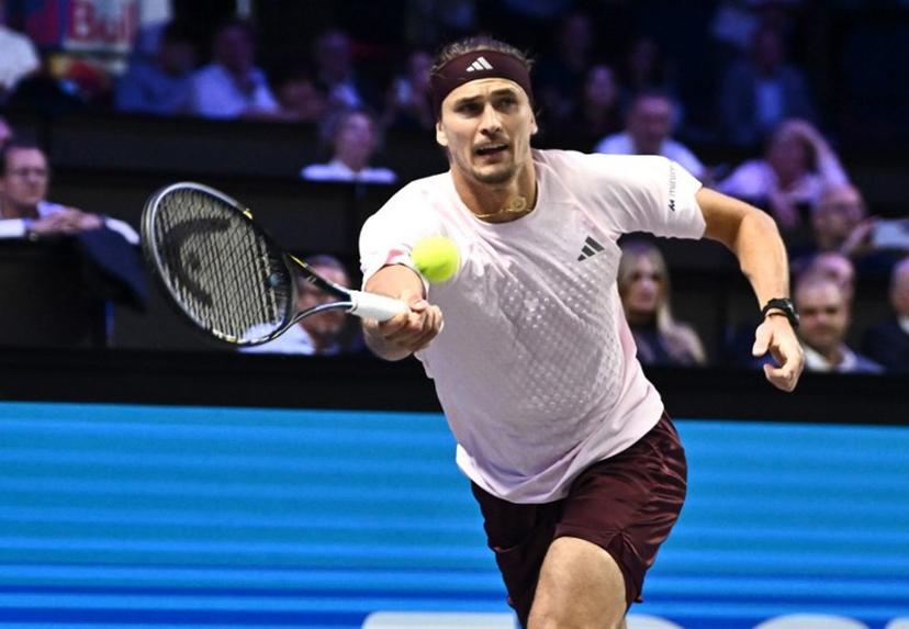Germany's Alexander Zverev returns the ball to Spain's Martin Landaluce during the Erste Bank Open 2026 ATP 500 tennis tournament in Vienna, Austria, on October 27, 2026.  Joe Klamar / AFP