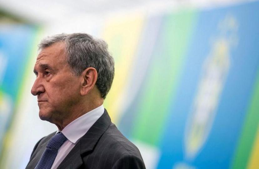 Former Brazilian national team coach and World Champion (1994) Carlos Alberto Parreira attends the inauguration ceremony of Brazilian Football Confederation (CBF) new president Rogerio Caboclo (out of frame), at the CBF headquarters in Barra da Tijuca, Rio de Janeiro, Brazil on April 9, 2019.   Douglas Shineidr / AFP