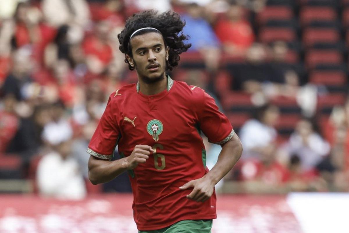 Morocco's player #06 Ayyoub Bouaddi reacts during the friendly football match between Morocco and Madagascar at the Prince Moulay Abdellah Stadium in Rabat on June 2, 2026.  Abdel Majid BZIOUAT / AFP