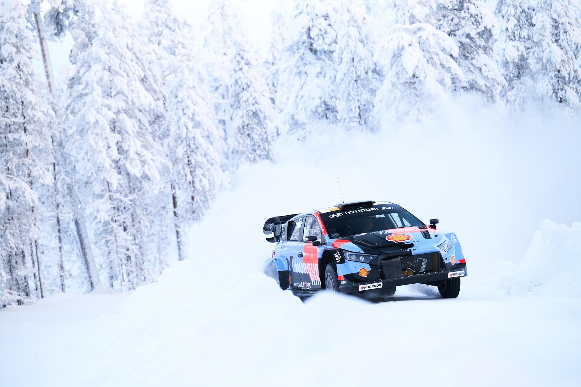 ATTENTION EDITORS - HAND OUT PICTURES - EDITORIAL USE ONLY - MANDATORY CREDIT: 'HYUNDAI MOTORSPORTS'  Hand out pictures released on Monday 09 February 2026 by Eric Dupain shows  Thierry Neuville and Martijn Wydaeghe during a Hyundai i20 N Rally1 test ride in February 2026, in Sweden.  *** Belga and Belga Editorial Board decline all responsibility regarding the content of this picture. *** PHOTO HAND OUT - HYUNDAI MOTORSPORTS/ ROMAIN THUILLIER