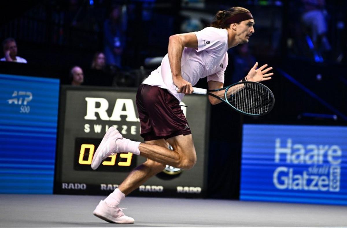 Germany's Alexander Zverev runs the ball while playing against Spain's Martin Landaluce during the Erste Bank Open 2026 ATP 500 tennis tournament in Vienna, Austria, on October 27, 2026.  Joe Klamar / AFP