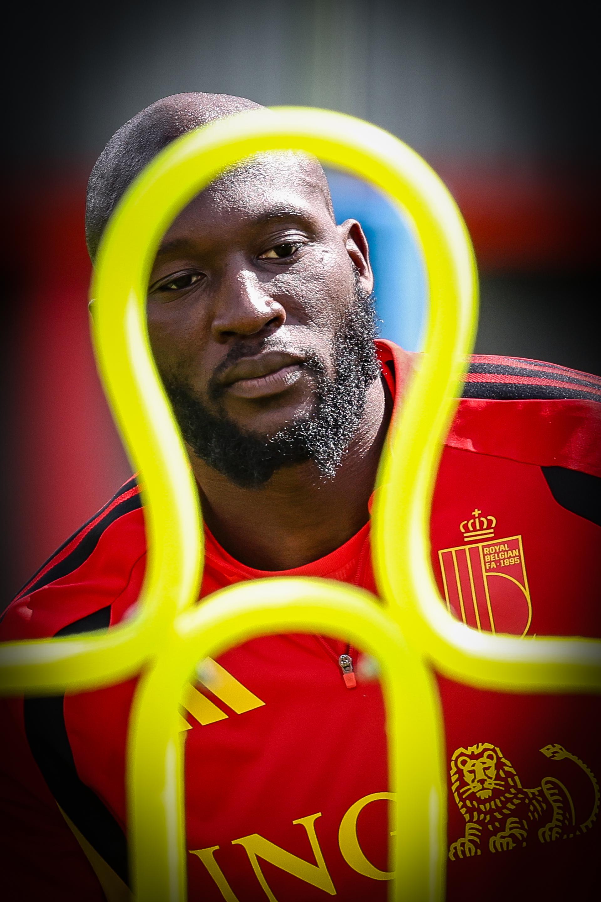 Belgium's Romelu Lukaku pictured during a training session of Belgian national soccer team Red Devils, in Brussels, on Friday 05 June 2026. The Red Devils are playing a friendly game against Tunisia tomorrow, part of the preparations for the 2026 FIFA World Cup. BELGA PHOTO BRUNO FAHY
