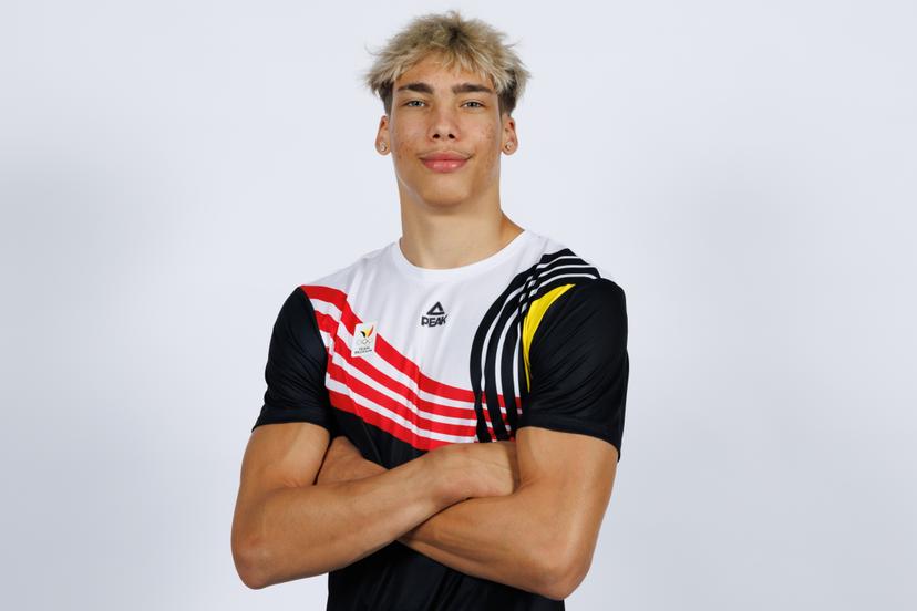 Noe Strypstein poses during a team building of Team Belgium in preparation of the EYOF2025 European Youth Olympics Festival, Tuesday 15 July 2025, in Louvain-La-Neuve. BELGA PHOTO BENOIT DOPPAGNE