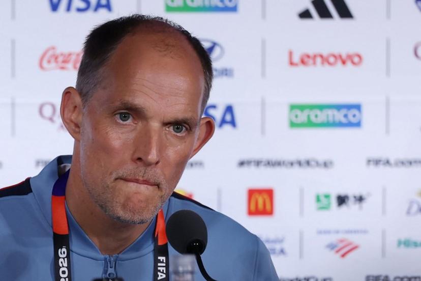 England's German head coach Thomas Tuchel gives an MD-1 press conference at the Atlanta Stadium in Atlanta on July 14, 2026, on the eve of the 2026 World Cup football tournament semi-final match between England and Argentina.  Thomas COEX / AFP