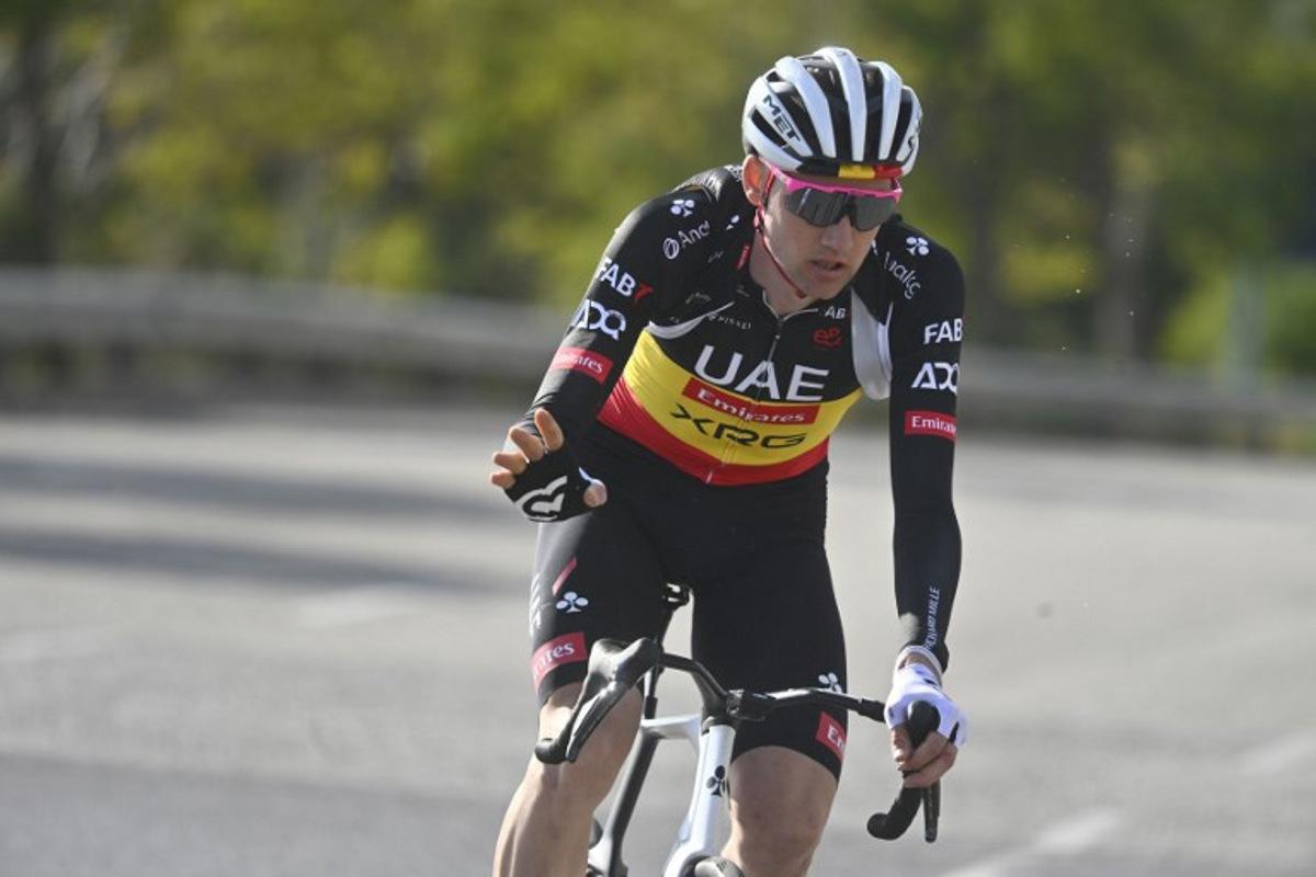 UAE Team Emirate - XRG team's Belgiam rider Tim Wellens arrives at the hotel following a training session in Benidorm, eastern Spain, on December 13, 2025.  Jose JORDAN / AFP