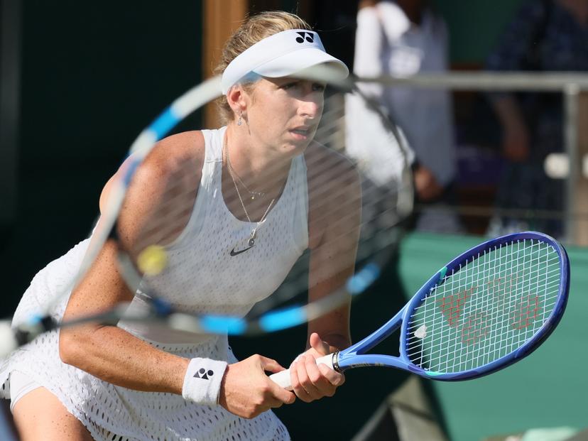Belgian Magali Kempen pictured during a first round game between Belgian-/ pair Kempen-Panova and US-Polish pair Jovic-Linette in the Women's doubles at the Wimbledon grand slam tennis tournament in London, Britain, Thursday 02 July 2026.  BELGA PHOTO BENOIT DOPPAGNE