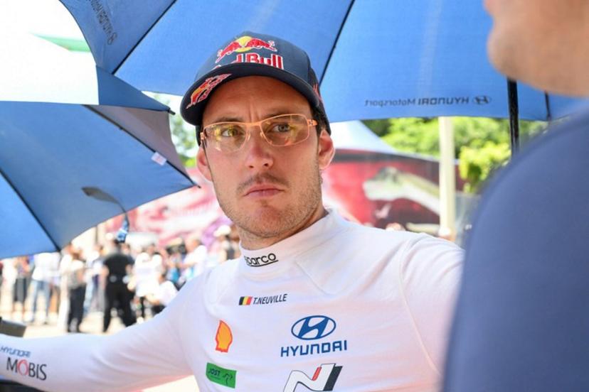 Thierry Neuville of Belgium relaxes during the regroup at Enakyo Park during the Rally Japan, the 7th round of the FIA World Rally Championships, in Nakatsugawa city, Gifu prefecture on May 30, 2026.  Toshifumi KITAMURA / AFP