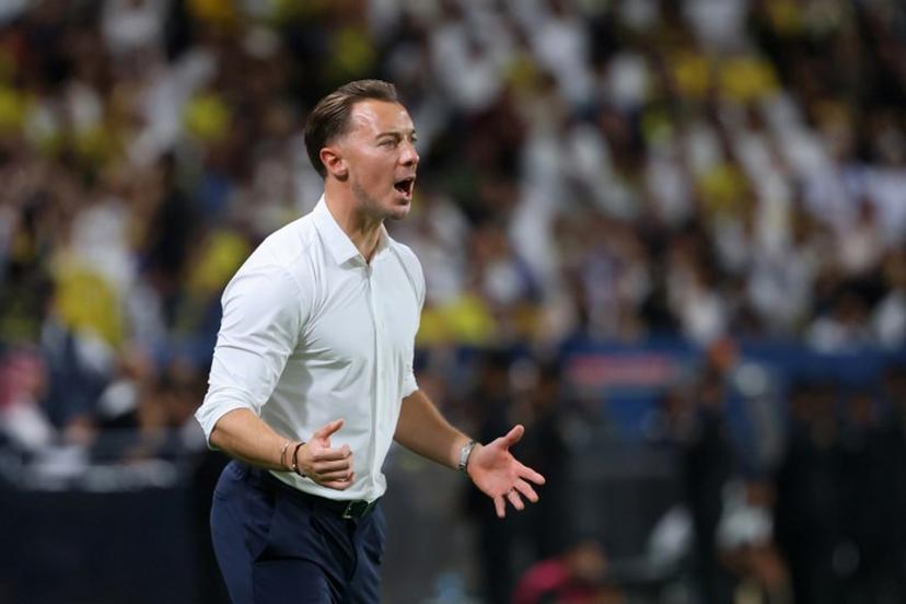 Ahli's German coach Matthias Jaissle gestures during the Saudi Pro League football match between Al-Ahli and Al-Nassr at at al-Awwal Stadium in Riyadh on September 13, 2024.  Fayez NURELDINE / AFP