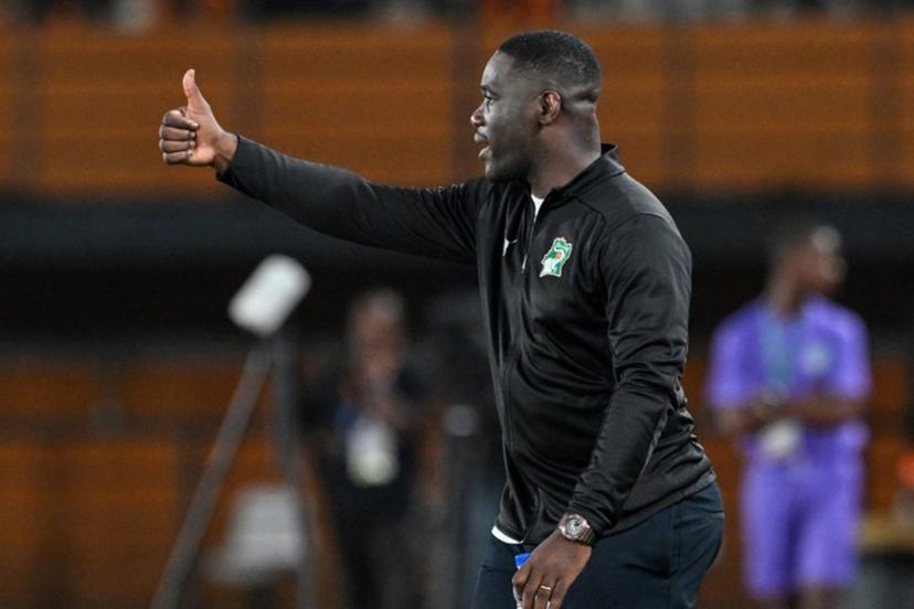 Ivory Coast's head coach Emerse Fae gestures during the  FIFA World Cup 2026 Group F African qualification football match between Ivory Coast and Burundi at Felix Houphouet-Boigny stadium in Abidjan, on September 5, 2025.   Issouf SANOGO / AFP