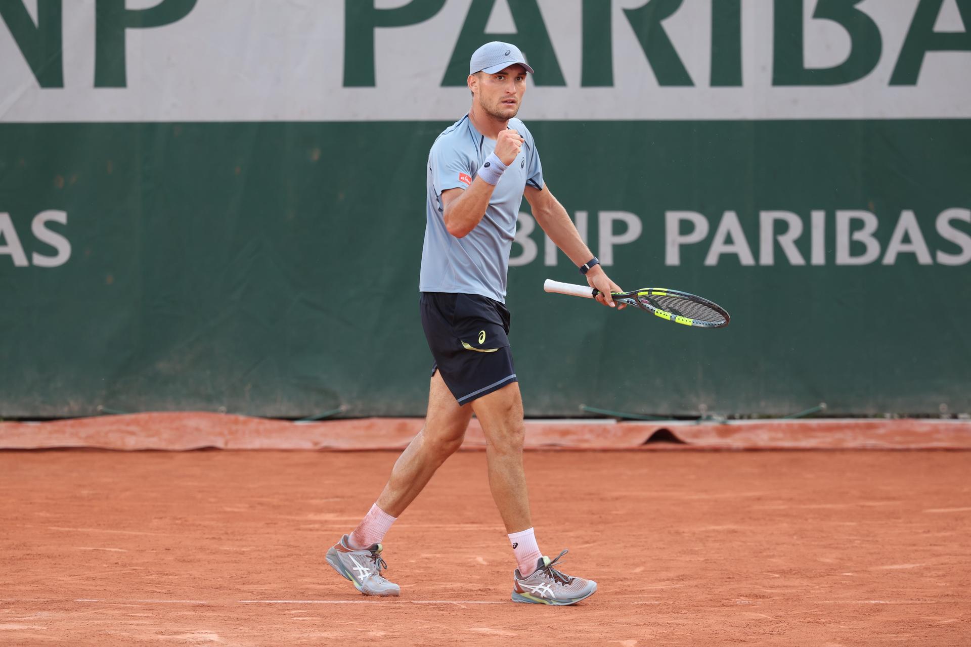 Belgian Raphael Collignon and pictured during a first round match in the men's singles between Australian Vukic and Belgian Collignon at the Roland Garros French Open tennis tournament, in Paris, France, Monday 25 May 2026. This year's tournament takes place from 18 May to 07 June. BELGA PHOTO VIRGINIE LEFOUR