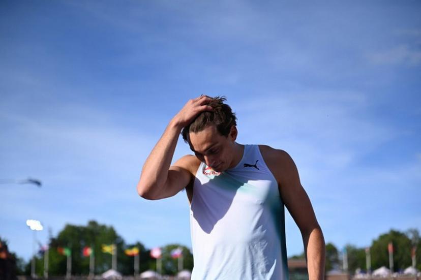 Sweden's Armand Duplantis reacts after competing in the Men's Pole Vault event of the IAAF Stockholm Diamond League athletics meeting in Stockholm, Sweden, on June 7, 2026.  Jonathan Nackstrand / AFP