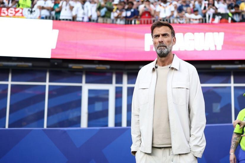 German coach Jurgen Klopp reacts during the penalty shootout of the 2026 World Cup round of 32 football match between Germany and Paraguay at the Boston Stadium in Foxborough on June 29, 2026.   CHARLY TRIBALLEAU / AFP