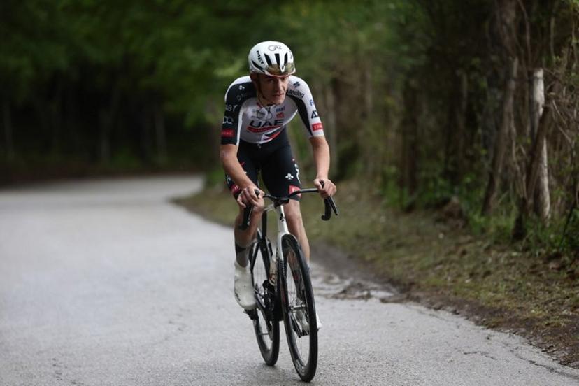 UAE Team Emirates - XRG Spanish rider Igor Arrieta rides during the 5th stage of the Giro d'Italia 2026 - Tour of Italy cycling race between Praia a Mare and Potenza, southern Italy on May 13, 2026.  Luca BETTINI / AFP
