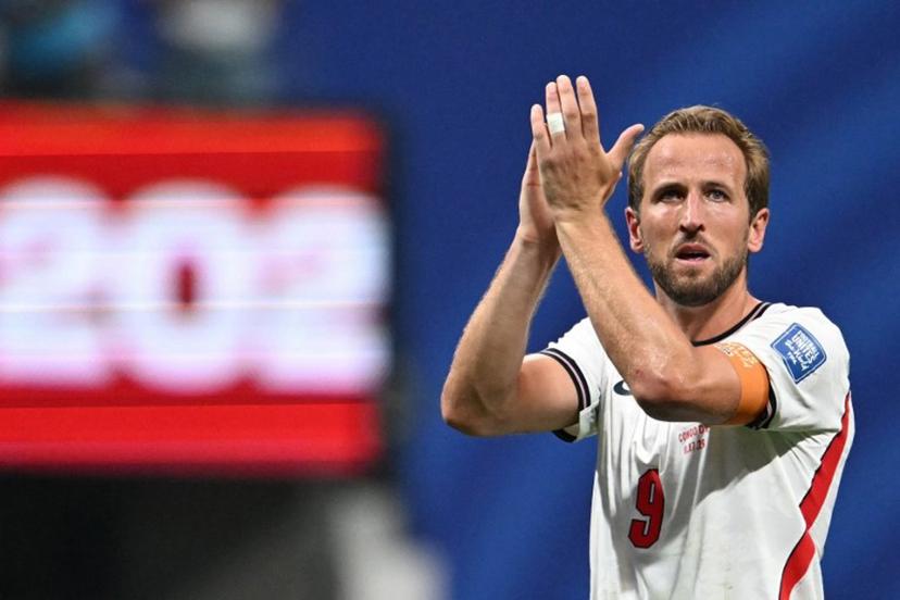 England's forward #09 Harry Kane celebrates after winning the 2026 World Cup round of 32 match football between England and the Democratic Republic of Congo at the Atlanta Stadium in Atlanta on July 1, 2026.   ROBERTO SCHMIDT / AFP