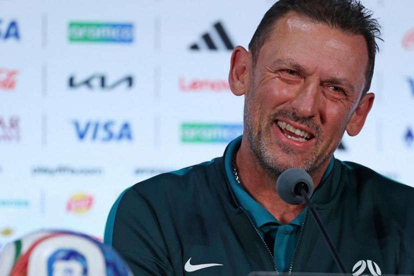 Australia's head coach Tony Popovic attends a press conference in Dallas, on July 2, 2026, ahead of their match against Egypt, during the 2026 World Cup football tournament.   Thomas COEX / AFP