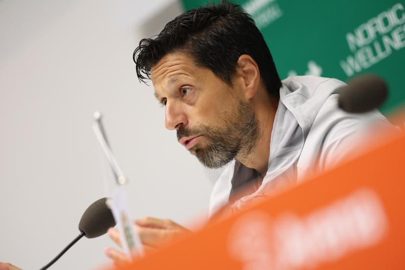 Anderlecht's head coach Vitor Bruno pictured during a press conference of Belgian first division soccer team RSC Anderlecht, on Wednesday 22 July 2026 in Stockholm, in preparation of their upcoming game against Swedish Hammarby IF, in the second qualifying round of the UEFA Europa League. BELGA PHOTO VIRGINIE LEFOUR